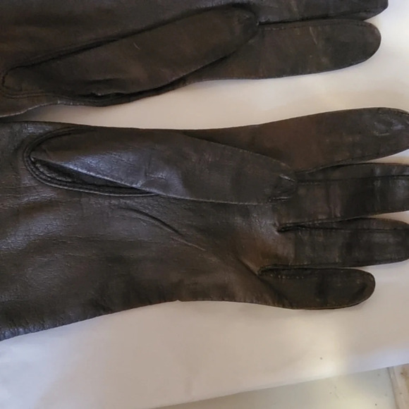 Vintage Brown Mid‎ Length leather gloves 6.34 - Picture 6 of 13